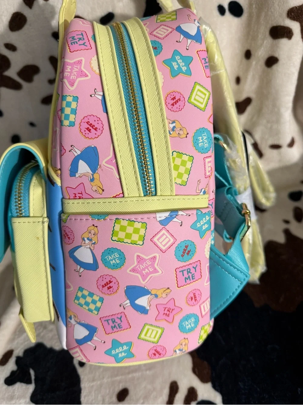 Loungefly Yellow, Blue & Pink Alice Kids Backpack
